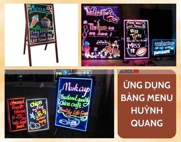 Ứng dụng nổi bật của bảng menu huỳnh quang