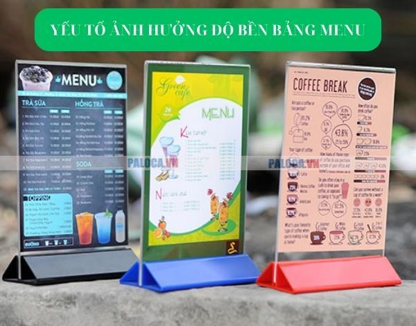 Các yếu tố ảnh hưởng đến độ bền của bảng menu nhựa