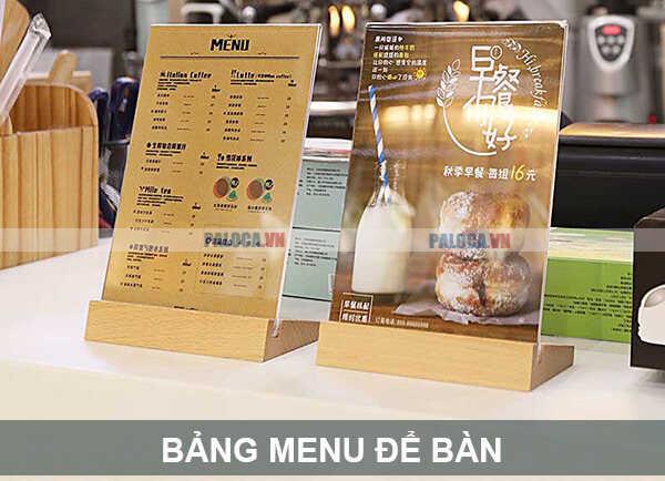 Bảng menu để bàn