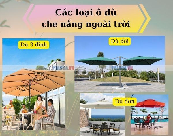 Bạn biết gì về dù đơn, dù đôi và dù 3 đỉnh ngoài trời?