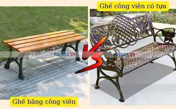 Các loại ghế công viên