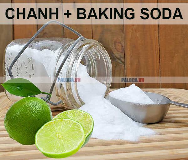 Hỗn hợp chanh tươi và baking soda giúp tẩy gỉ sét hiệu quả