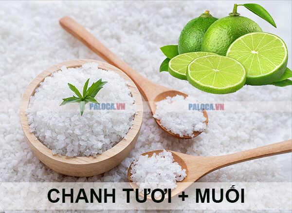 Chanh và muối làm sạch vết gỉ sét của inox nhanh chóng