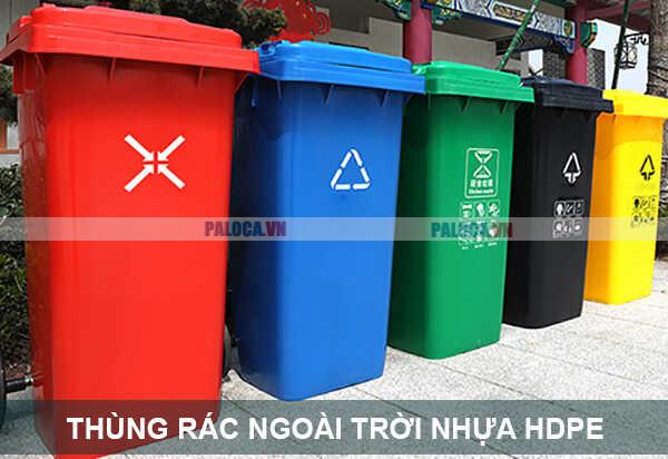 Chất liệu thùng rác ngoài trời bằng nhựa HDPE