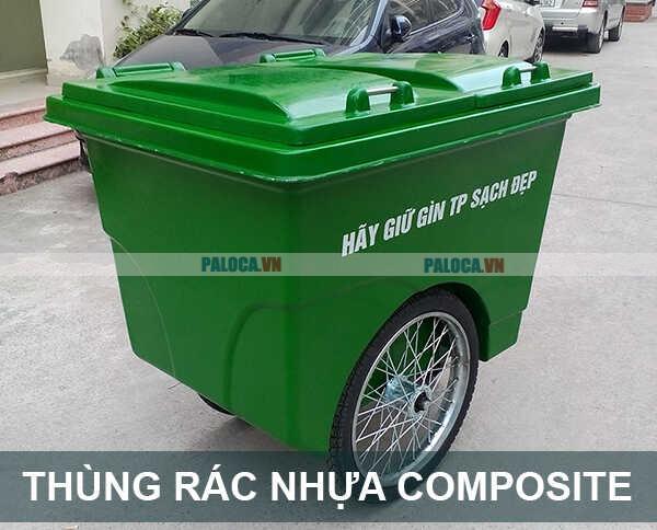 Chất liệu thùng rác ngoài trời bằng nhựa Composite