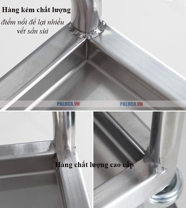 Sự khác biệt của xe đẩy inox 3 tầng chính hãng và hàng nhái