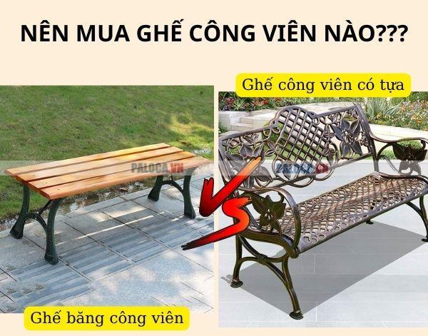 Nên mua ghế băng công viên (loại không tựa lưng) hay loại ghế có tựa lưng?