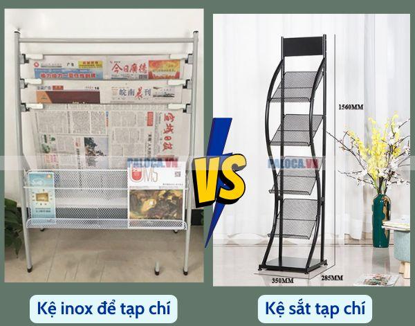 Lựa chọn giá để tạp chí inox hoặc thép