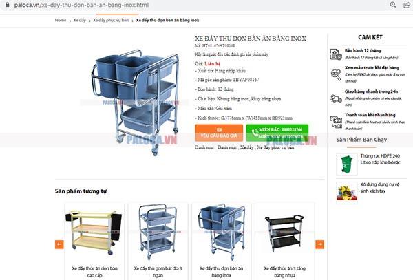 Website Paloca được xây dựng với giao diện khá tốt