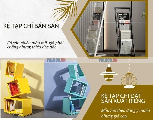 Cân nhắc khả năng tài chính khi mua sẵn hay đặt sản xuất kệ tạp chí