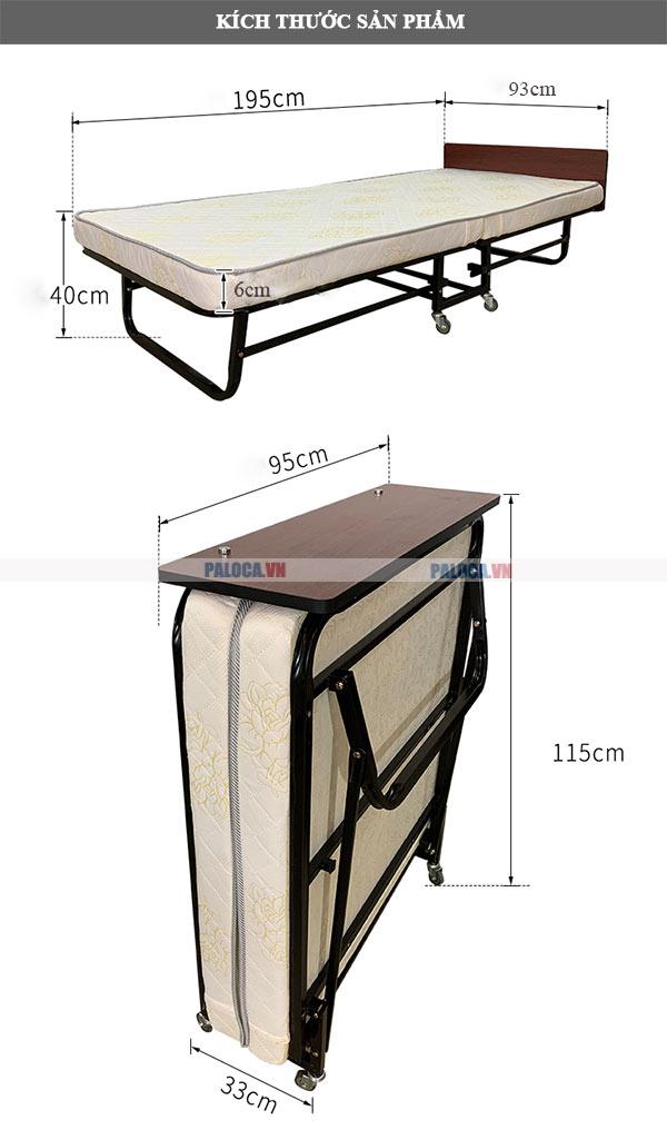 Kích thước giường phụ extra bed gấp đôi