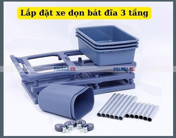 Các chi tiết trong hộp đựng xe dọn bát đĩa