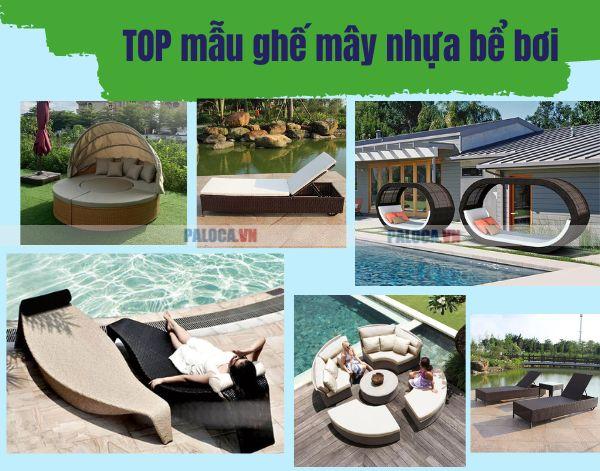 mẫu ghế mây nhựa bể bơi đẹp nhất hiện nay