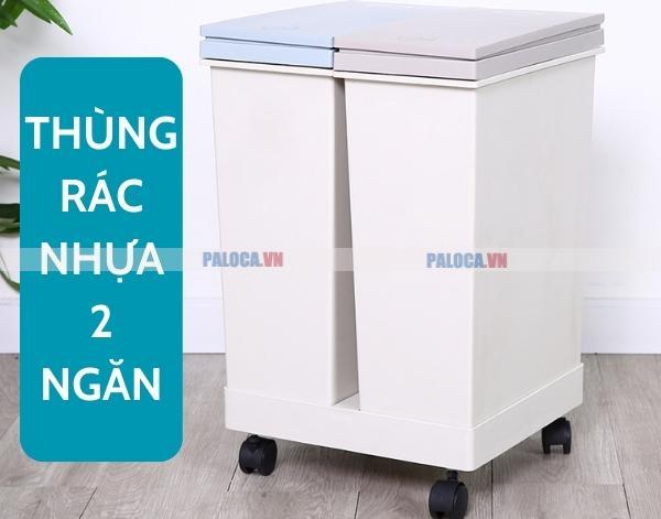 Thùng rác nhựa 2 ngăn