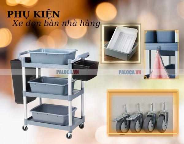 Paloca bán nhiều phụ kiện xe đẩy dọn bàn nhà hàng