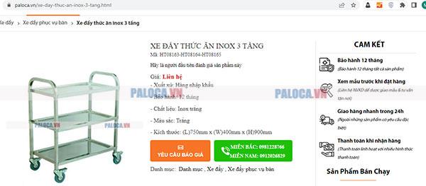 Truy cập website và mua online xe vận chuyển đồ ăn