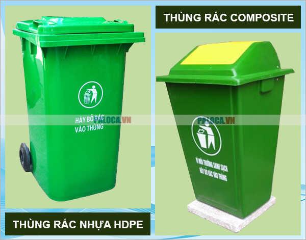 Thùng rác nhựa HDPE và thùng rác nhựa composite