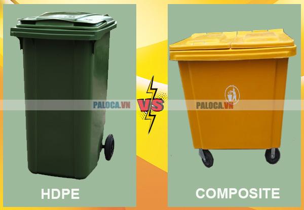 Nên mua thùng rác nhựa HDPE hay nhựa composite?