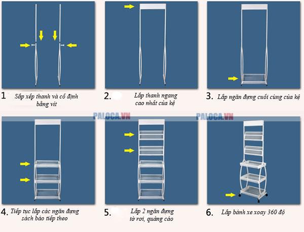 Các bước lắp đặt kệ để tạp chí đúng