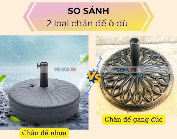 Bạn sẽ chọn chân đế ô bằng nhựa hay thép đúc?