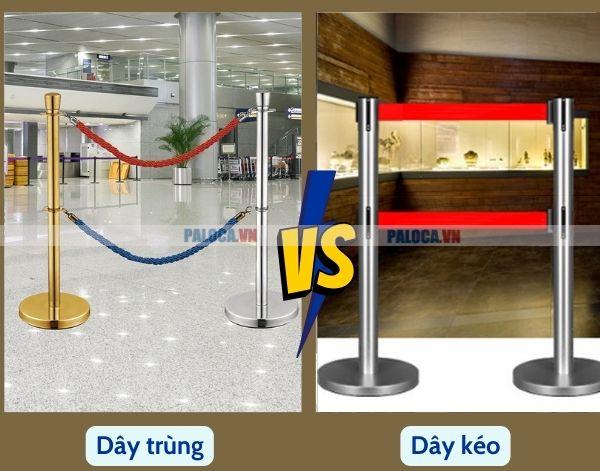 Sự khác biệt về kiểu dáng - Nhận diện dễ dàng cột chắn dây trùng hay dây kéo