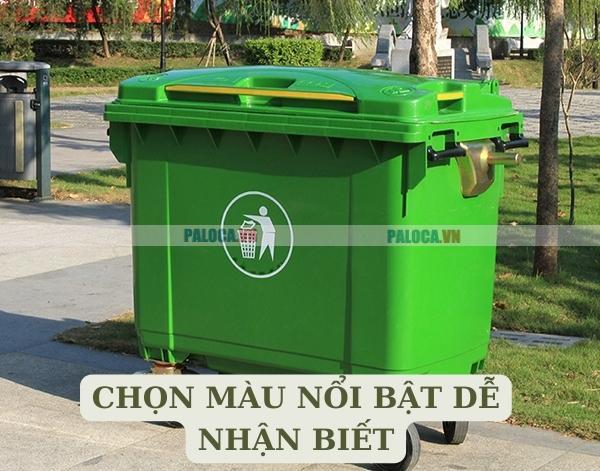 Lựa chọn thùng rác công cộng màu nổi bật, dễ nhận biết