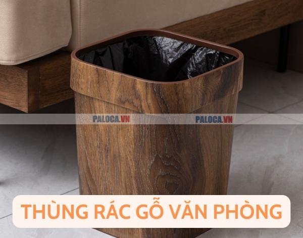 Thùng rác văn phòng làm bằng gỗ