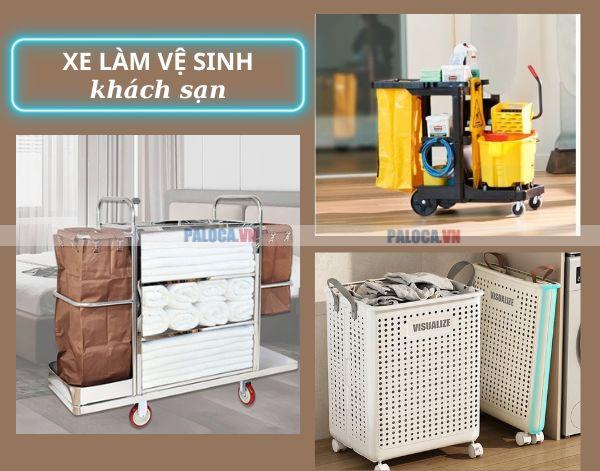 Các loại xe đẩy vệ sinh, dọn dẹp khách sạn nên có