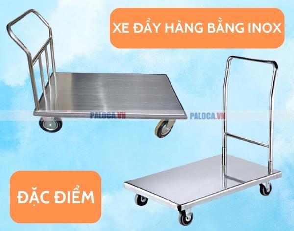 Xe đẩy hàng inox sở hữu vẻ đẹp sáng bóng và bền bỉ