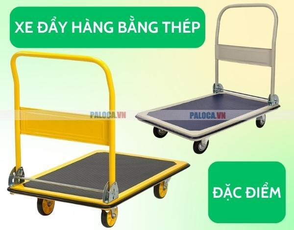 Xe đẩy hàng bằng thép có khả năng chịu tải nặng và độ bền cao