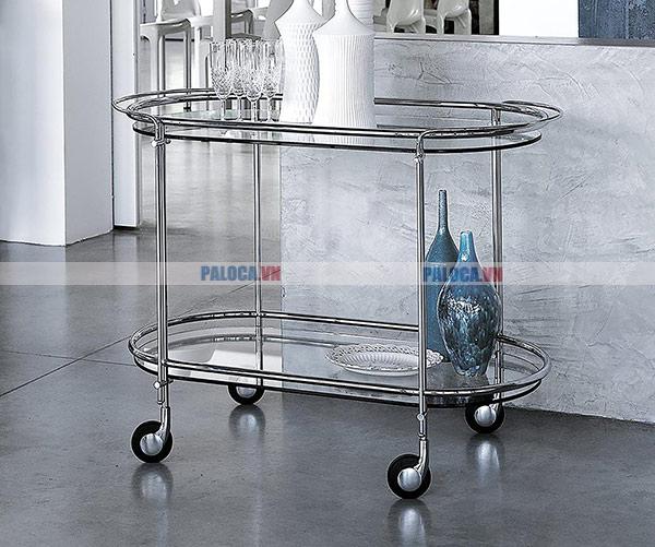 Trọng lượng 1 chiếc xe chở rượu inox khá nhẹ, dễ dàng di chuyển