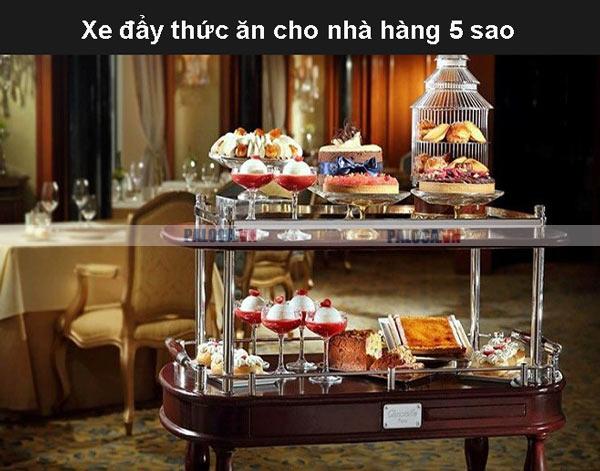 Xe đẩy thức ăn nhà hàng 5 sao thiết kế độc đáo với hoa văn sang trọng