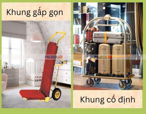 Trang bị cùng lúc cả 2 loại xe đẩy hành lý