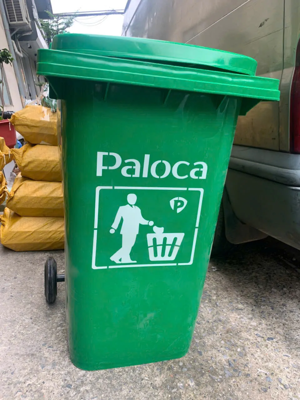 Thùng rác nhựa xanh Paloca
