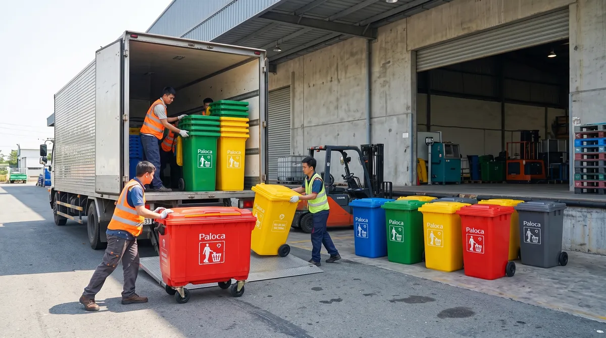 Thùng rác phân loại Paloca hỗ trợ thu gom rác sạch sẽ đúng nơi quy định