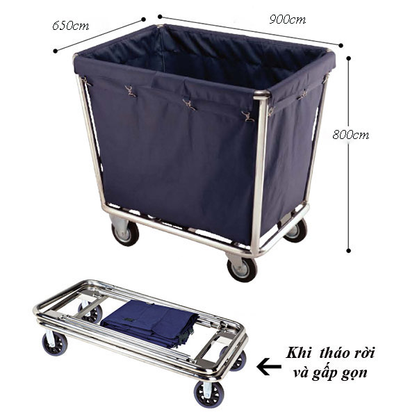 Kích thước xe giặt ủi khung inox