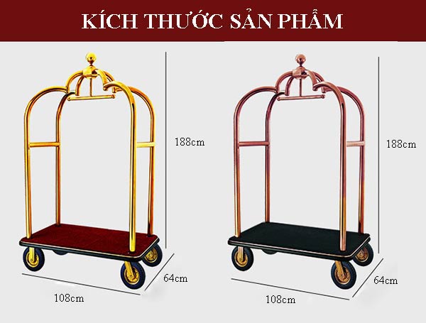 Kích thước của xe đẩy hành lý
